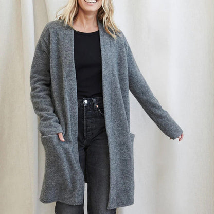 Elegante Gebreide Dames Vest in Effen Kleur voor Herfst en Winter