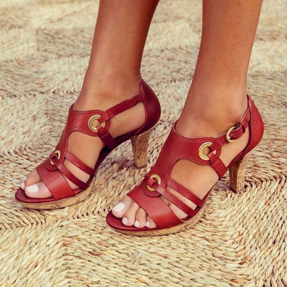 Elegante Leren Hakken Sandalen voor Dames met Stijl en Comfort
