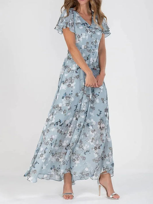Elegante Midi Jurk Print voor Vrouwen van Viscose