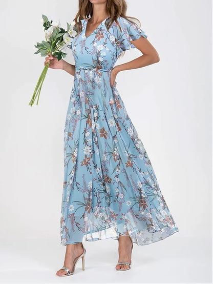 Elegante Midi Jurk Print voor Vrouwen van Viscose