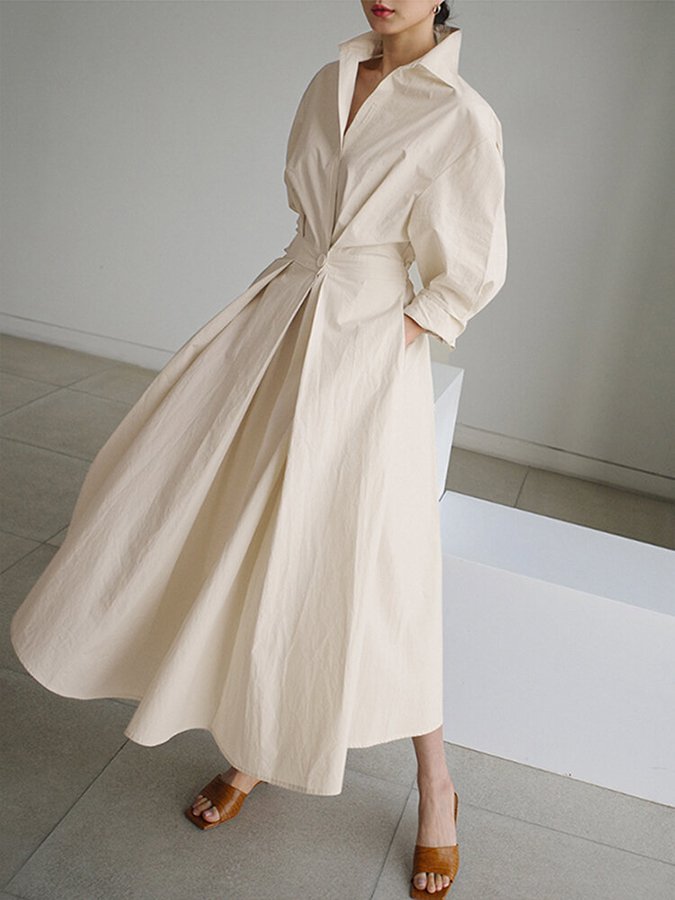 Elegante Vintage-Inspiratie Damesjurk van Lichtgewicht Stof