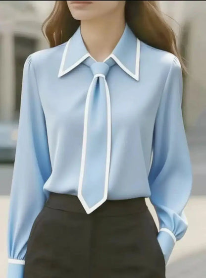 Elegante blouse met strikdetail – Camille