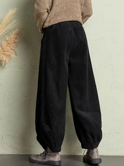 Elegante corduroy high-waist broek – Amélie