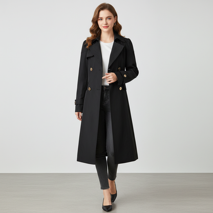 Elegante dames trenchcoat met getailleerde pasvorm en klassieke knoopsluiting