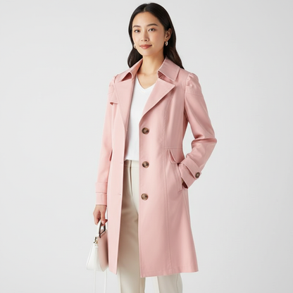 Elegante dames trenchcoat met getailleerde pasvorm en klassieke knoopsluiting