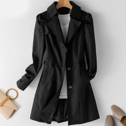 Elegante dames trenchcoat met getailleerde pasvorm en klassieke knoopsluiting