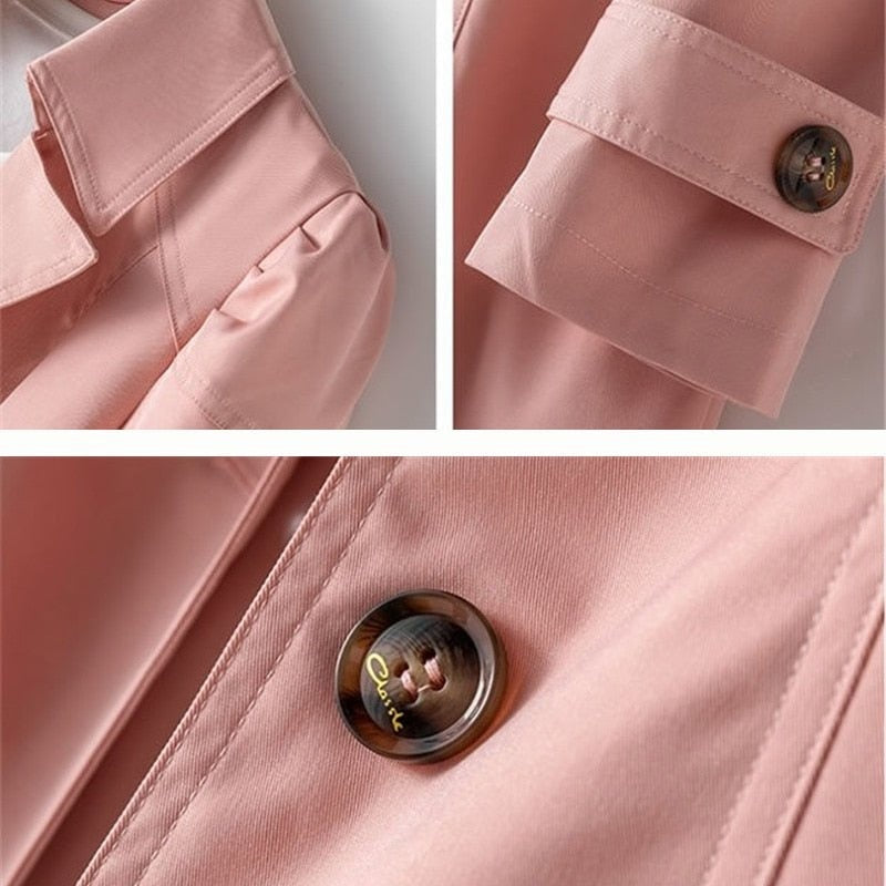 Elegante dames trenchcoat met getailleerde pasvorm en klassieke knoopsluiting