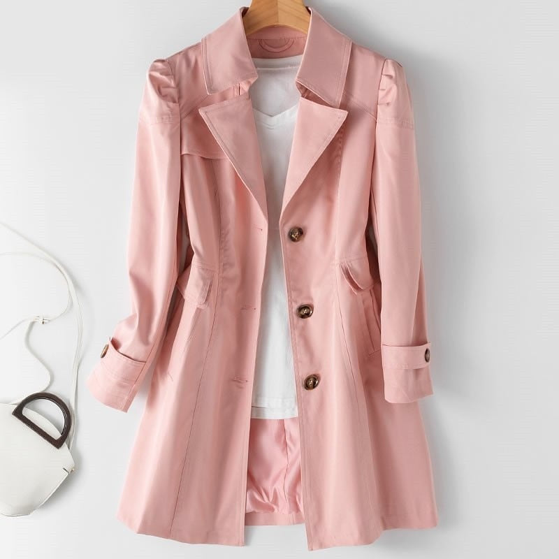 Elegante dames trenchcoat met getailleerde pasvorm en klassieke knoopsluiting