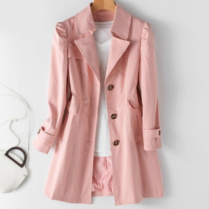 Elegante dames trenchcoat met getailleerde pasvorm en klassieke knoopsluiting