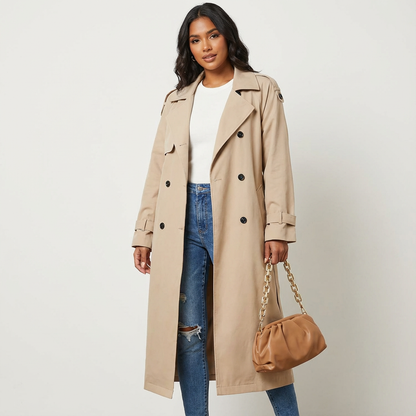 Elegante dames trenchcoat met lange pasvorm - Camille