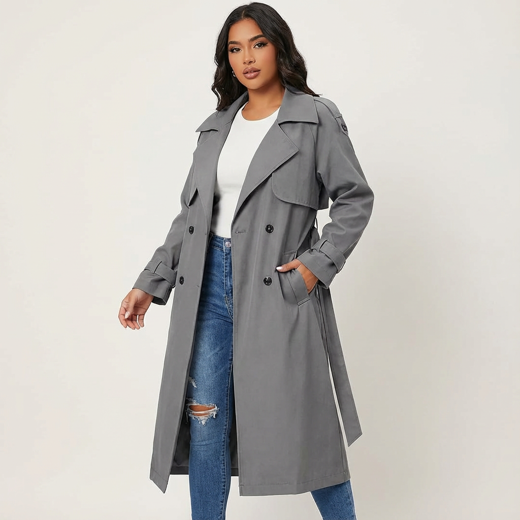 Elegante dames trenchcoat met lange pasvorm - Camille