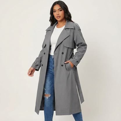 Elegante dames trenchcoat met lange pasvorm - Camille