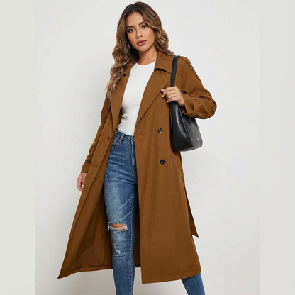 Elegante dames trenchcoat met lange pasvorm - Camille