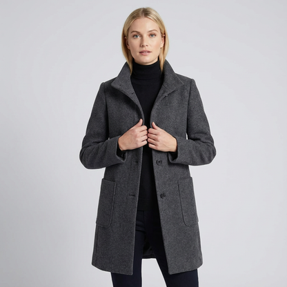 Elegante damesjas met staande kraag en knoopsluiting