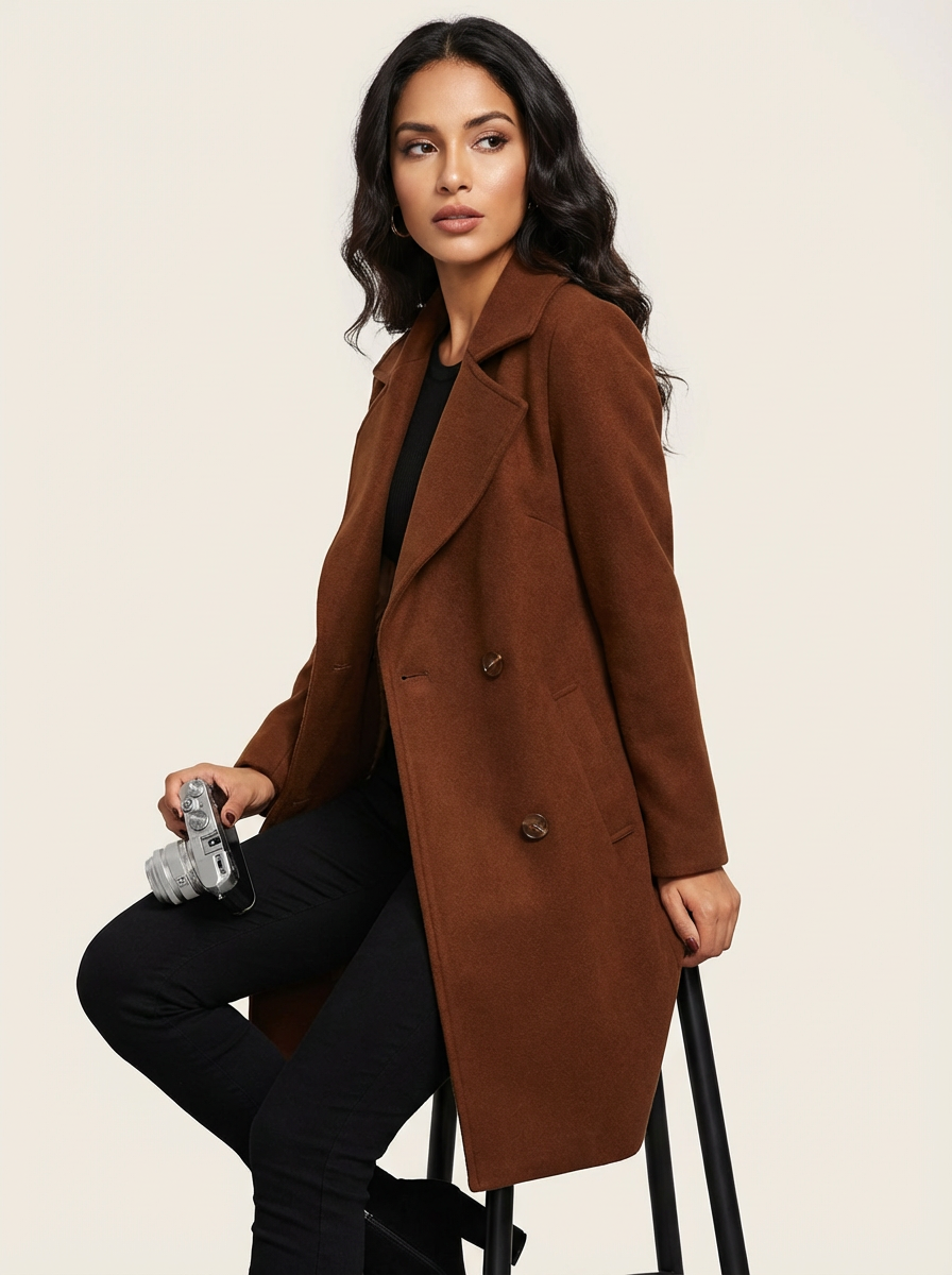 Elegante double-breasted dames trenchcoat