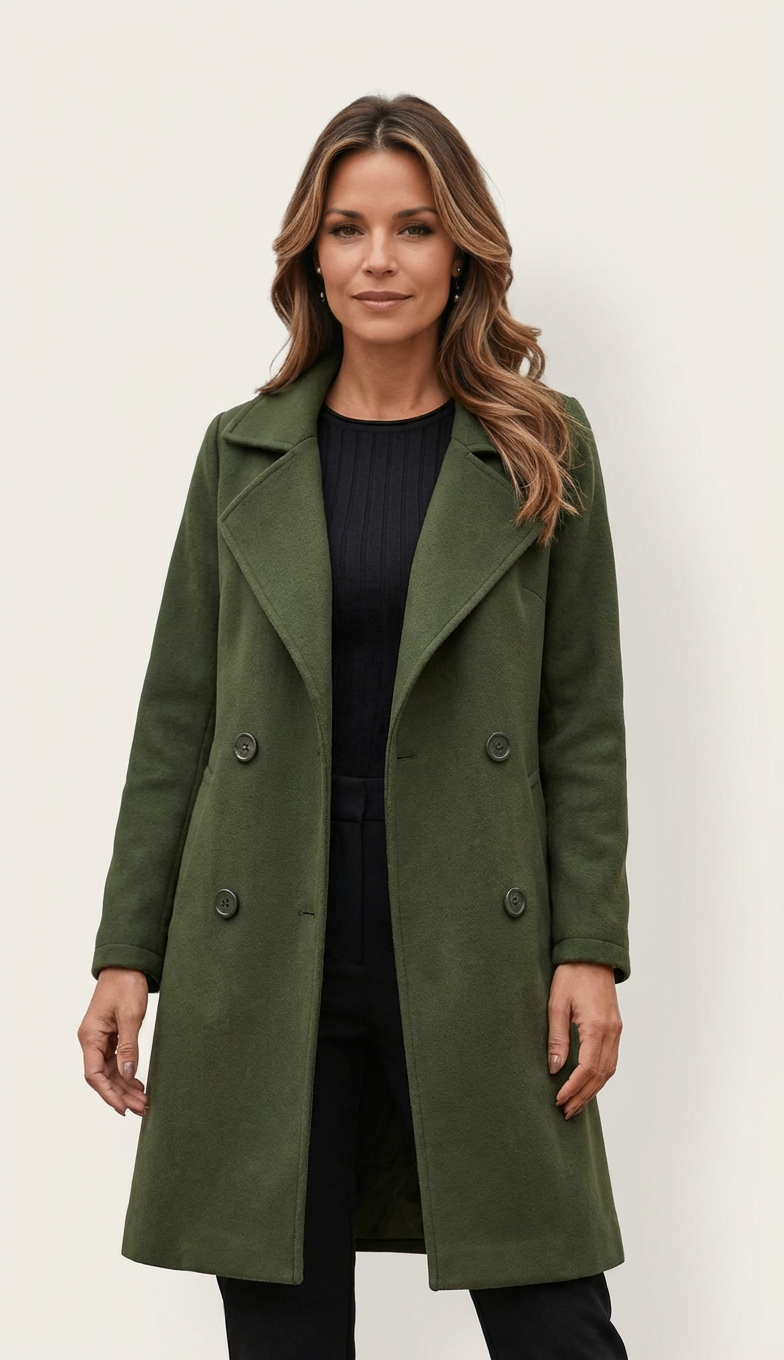 Elegante double-breasted dames trenchcoat