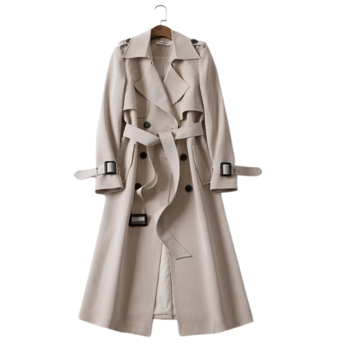 Elegante double-breasted dames trenchcoat met ceintuur