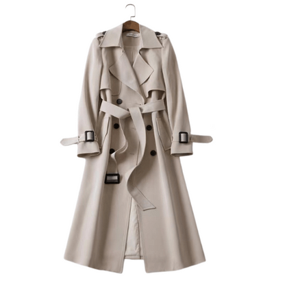 Elegante double-breasted dames trenchcoat met ceintuur