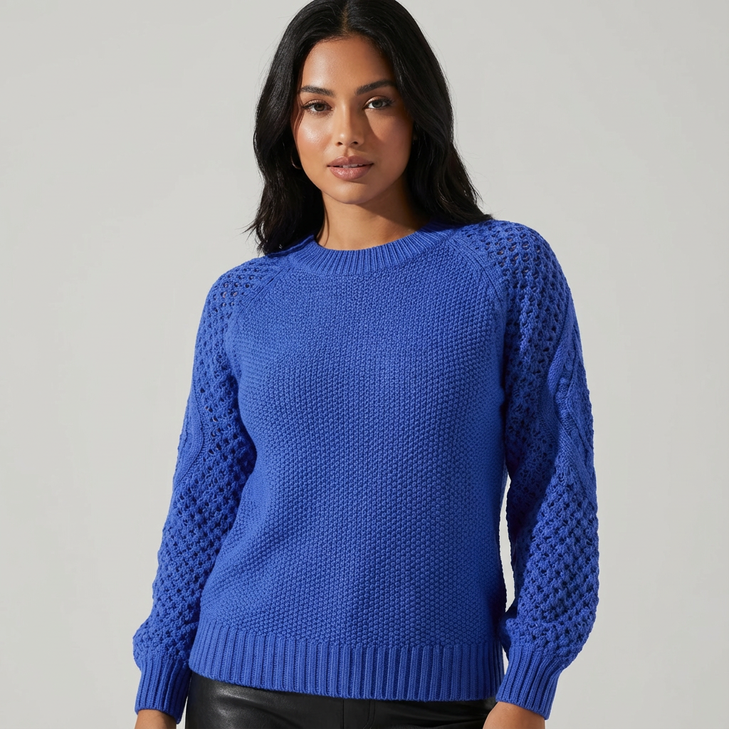 Elegante gebreide damestrui met structuur
