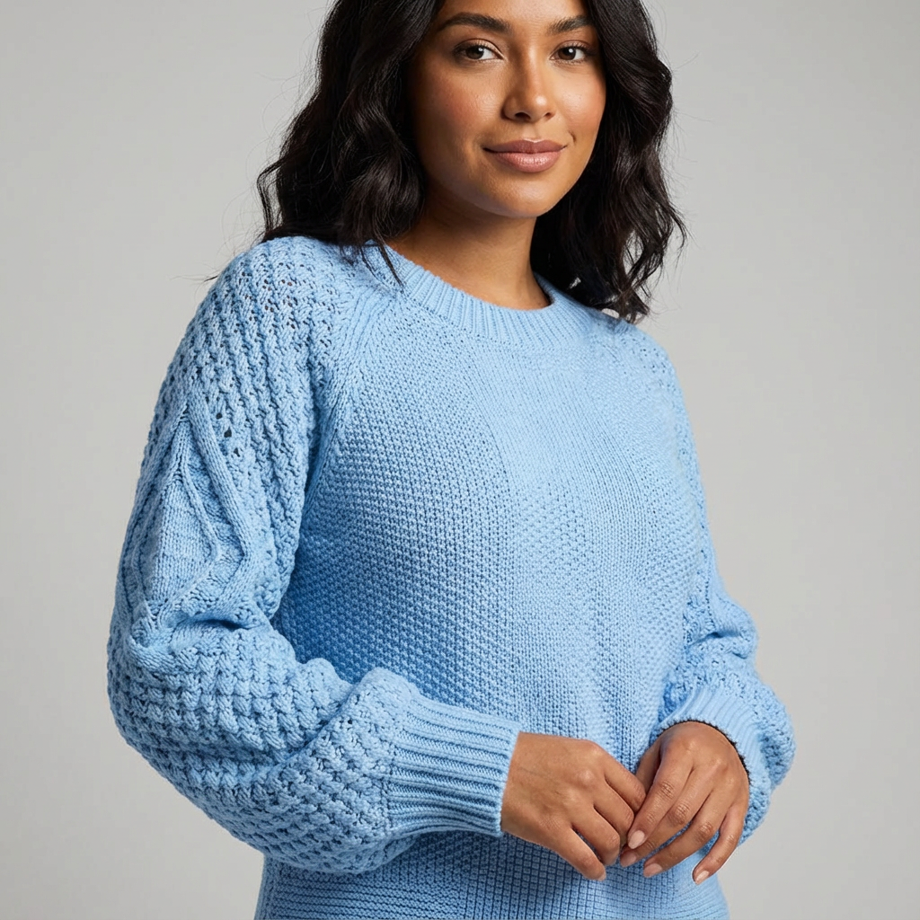 Elegante gebreide damestrui met structuur