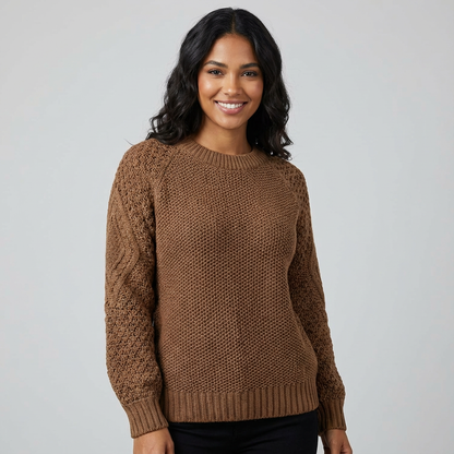 Elegante gebreide damestrui met structuur