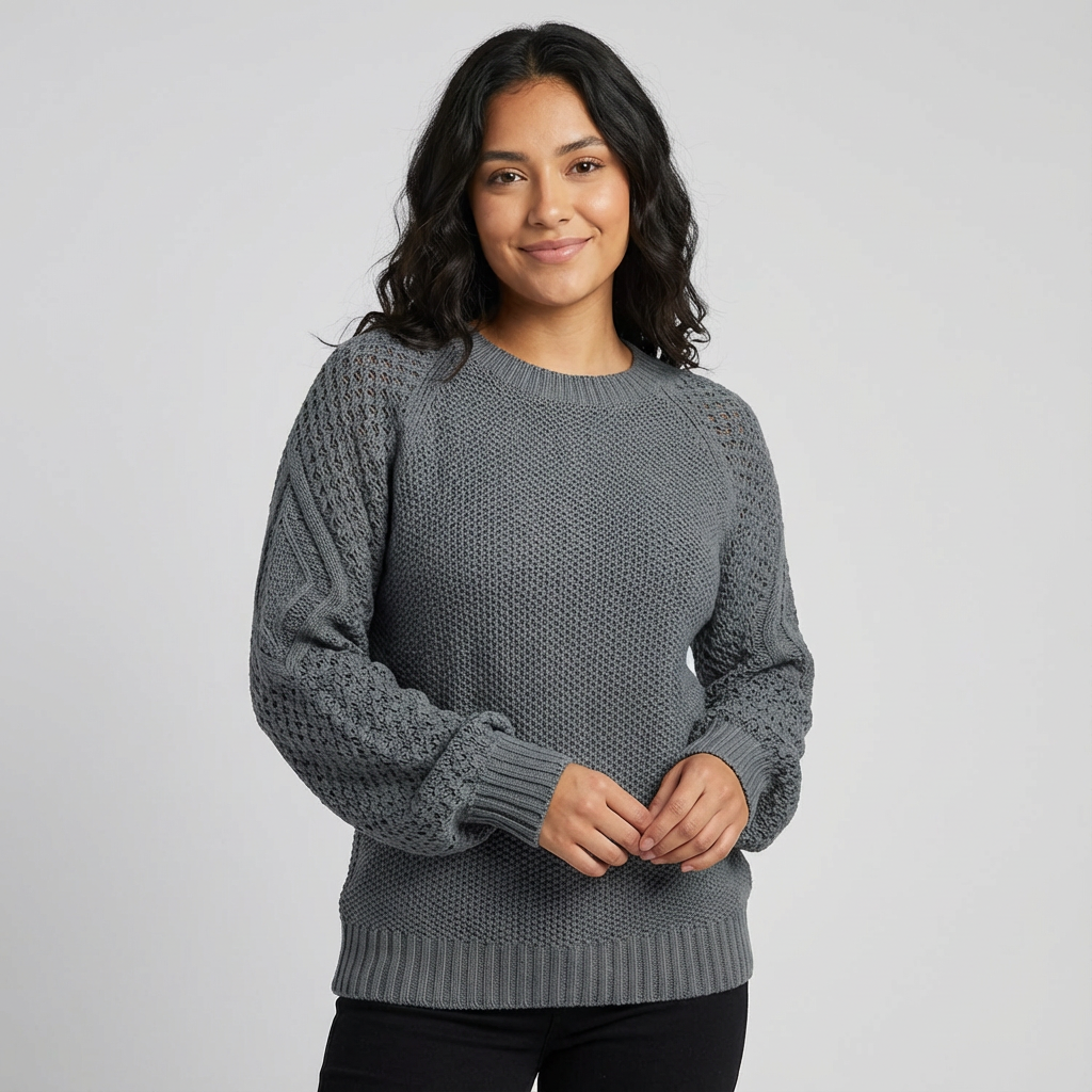 Elegante gebreide damestrui met structuur