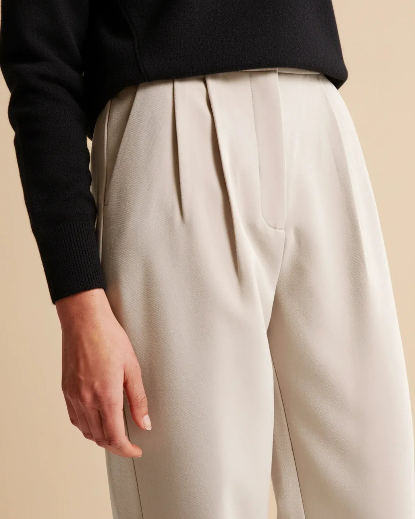Elegante high waist damesbroek met wijde pijpen