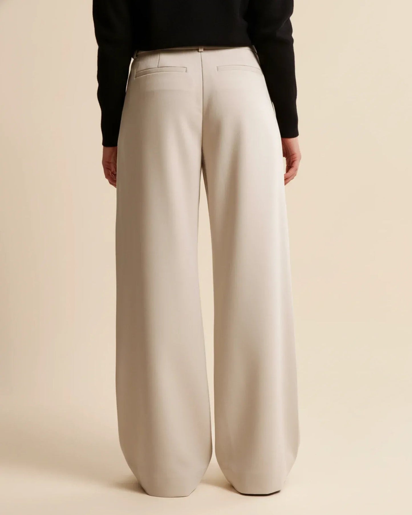 Elegante high waist damesbroek met wijde pijpen
