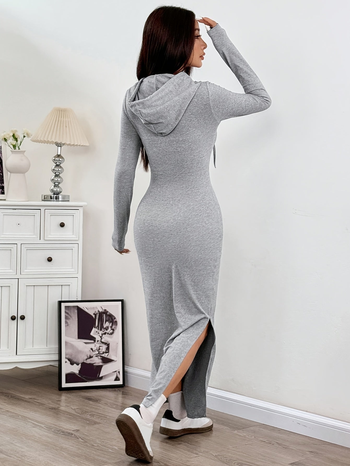 Elegante hoodie maxi jurk – Iris