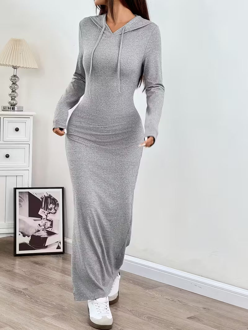 Elegante hoodie maxi jurk – Iris