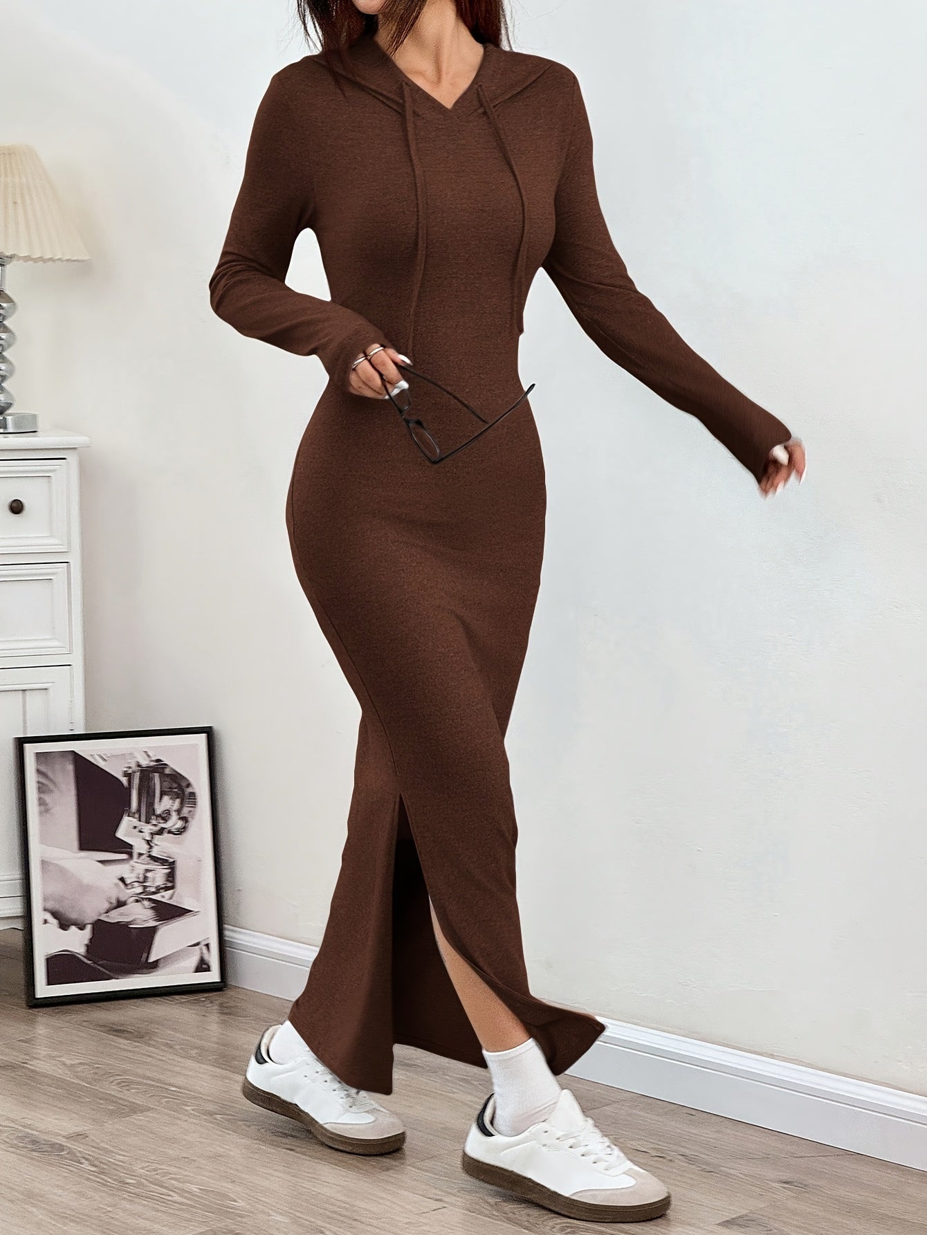 Elegante hoodie maxi jurk – Iris