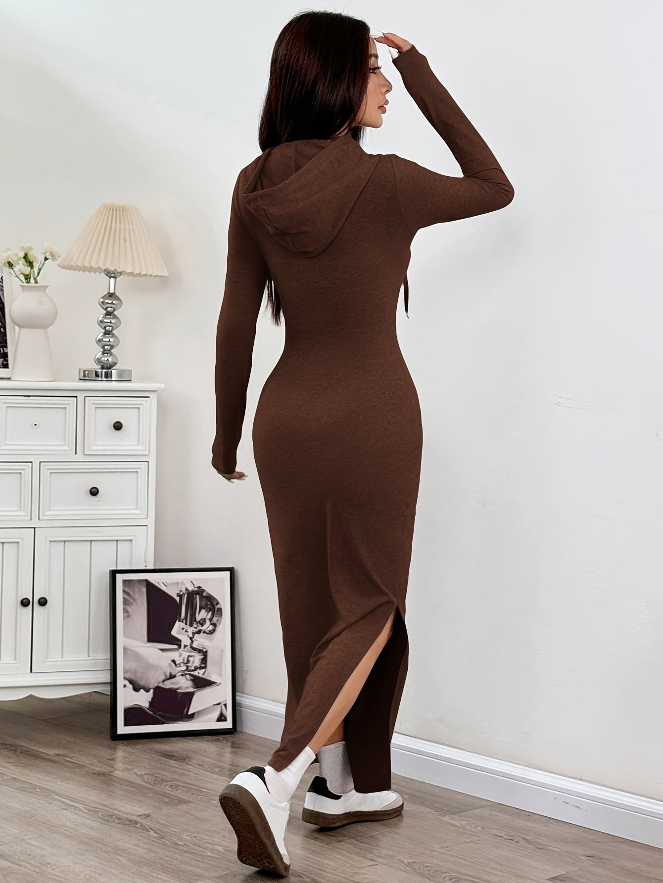 Elegante hoodie maxi jurk – Iris