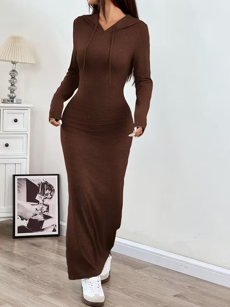 Elegante hoodie maxi jurk – Iris