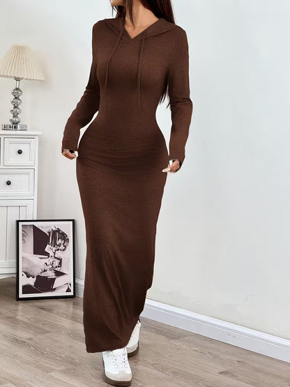 Elegante hoodie maxi jurk – Iris