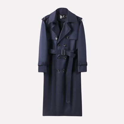 Elegante lange dames trenchcoat met ceintuur