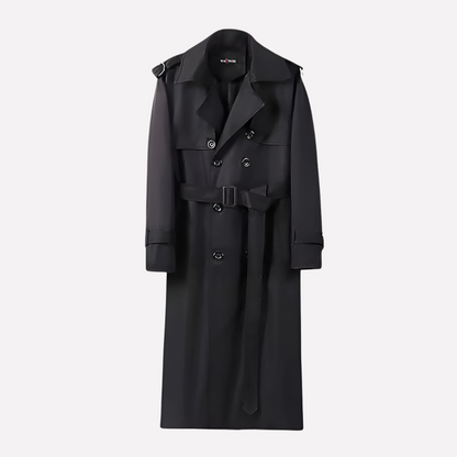 Elegante lange dames trenchcoat met ceintuur