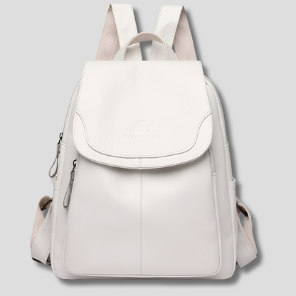 Elegante leren damesrugzak met klepsluiting