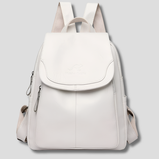 Elegante leren damesrugzak met klepsluiting