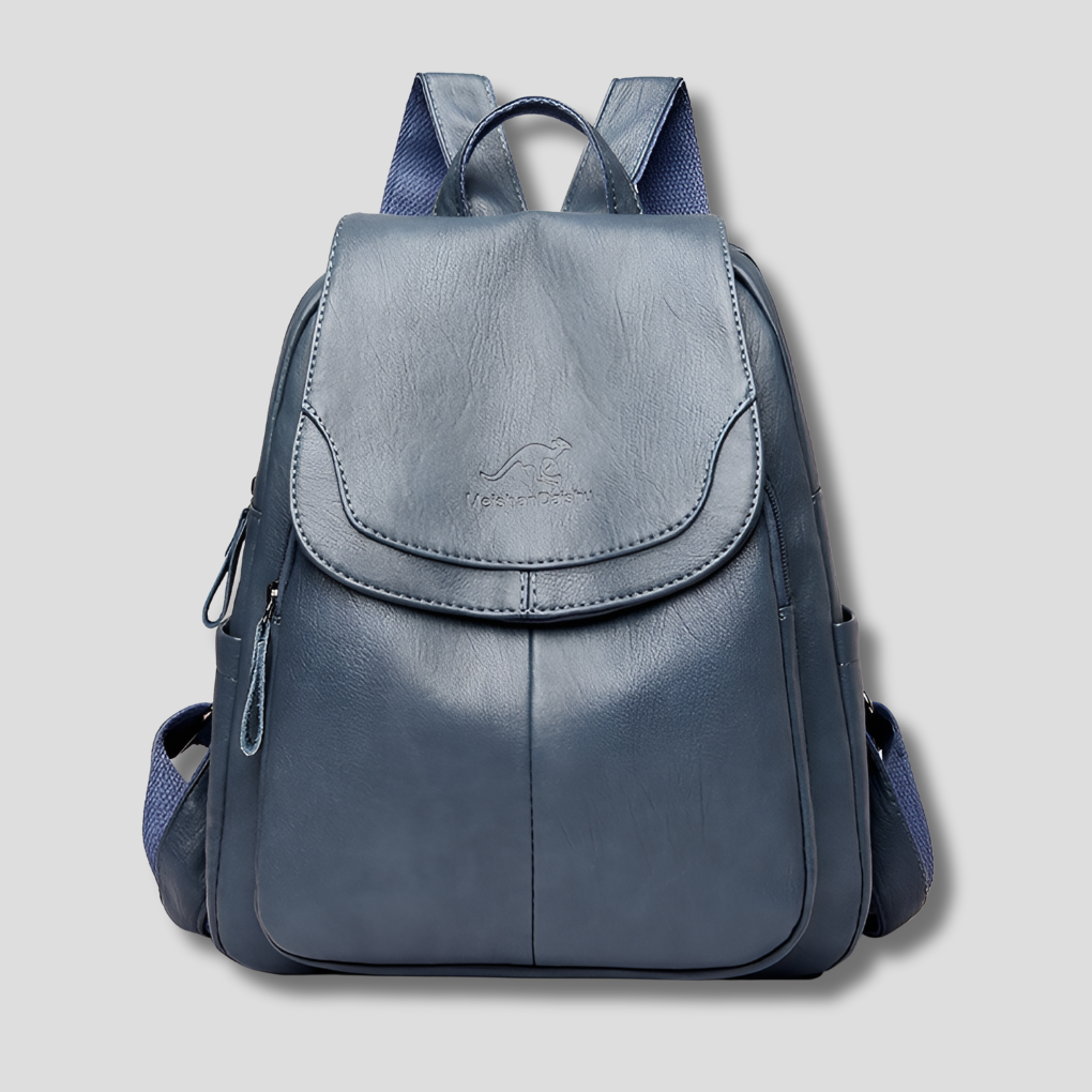Elegante leren damesrugzak met klepsluiting