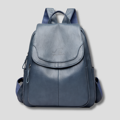 Elegante leren damesrugzak met klepsluiting
