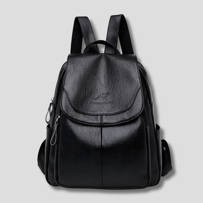 Elegante leren damesrugzak met klepsluiting