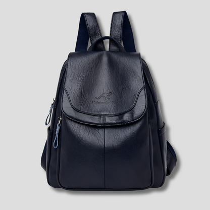 Elegante leren damesrugzak met klepsluiting