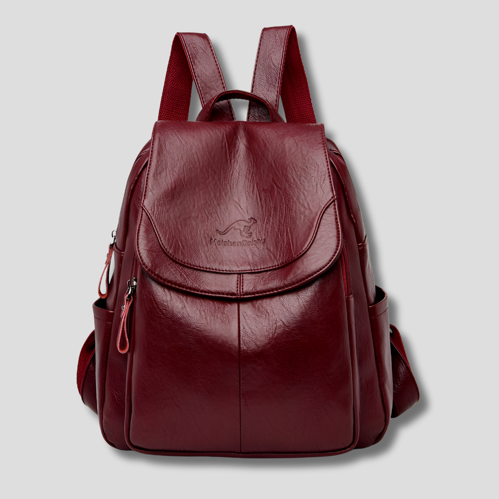 Elegante leren damesrugzak met klepsluiting