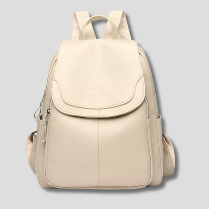 Elegante leren damesrugzak met klepsluiting
