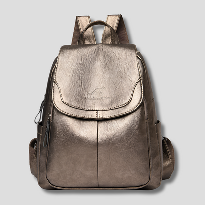 Elegante leren damesrugzak met klepsluiting