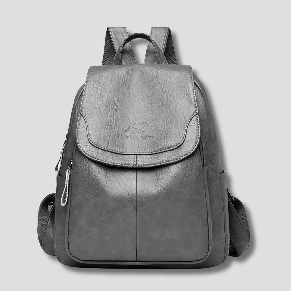 Elegante leren damesrugzak met klepsluiting