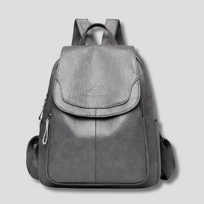 Elegante leren damesrugzak met klepsluiting