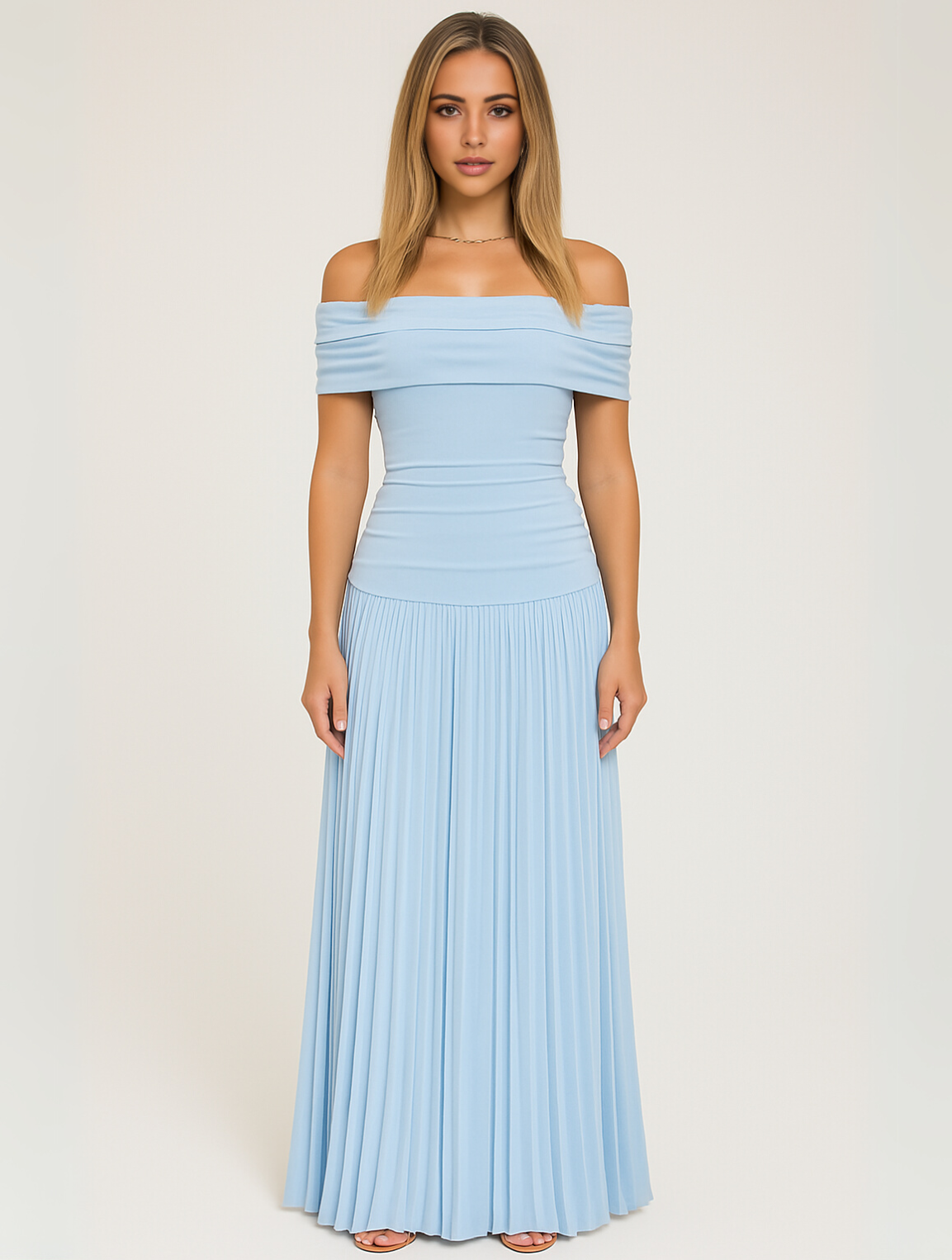 Elegante off-shoulder maxi jurk