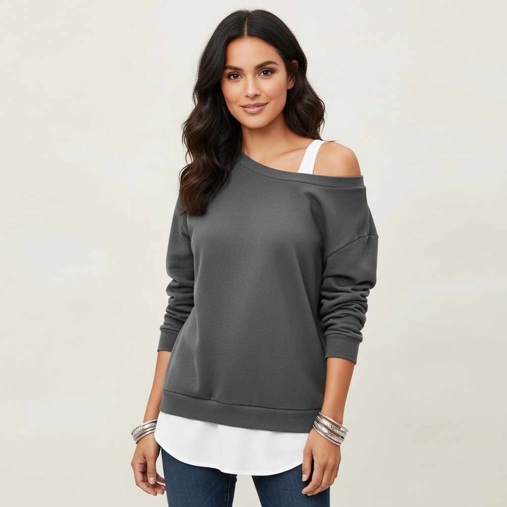 Elegante off-shoulder sweater – Elin