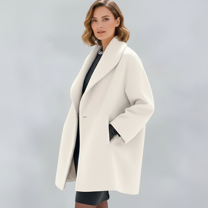 Elegante oversized damesmantel met brede kraag